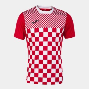 JOMA FLAG III SHORT SLEEVE T-SHIRT RED WHITE