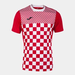 JOMA FLAG III SHORT SLEEVE T-SHIRT RED WHITE