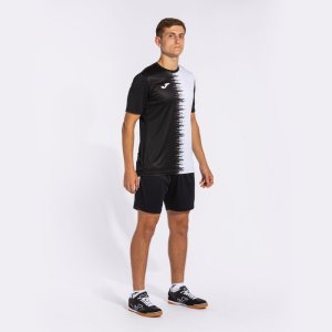 JOMA CITY II SHORT SLEEVE T-SHIRT BLACK WHITE