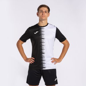 JOMA CITY II SHORT SLEEVE T-SHIRT BLACK WHITE