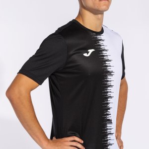 JOMA CITY II SHORT SLEEVE T-SHIRT BLACK WHITE
