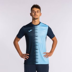 JOMA CITY II SHORT SLEEVE T-SHIRT NAVY SKY BLUE