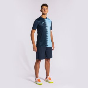 JOMA CITY II SHORT SLEEVE T-SHIRT NAVY SKY BLUE