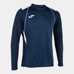 JOMA CHAMPIONSHIP VII LONG SLEEVE T-SHIRT NAVY WHITE