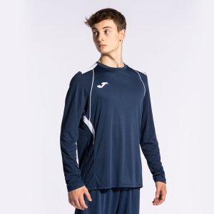 JOMA CHAMPIONSHIP VII LONG SLEEVE T-SHIRT NAVY WHITE