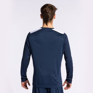 JOMA CHAMPIONSHIP VII LONG SLEEVE T-SHIRT NAVY WHITE