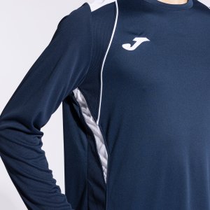 JOMA CHAMPIONSHIP VII LONG SLEEVE T-SHIRT NAVY WHITE