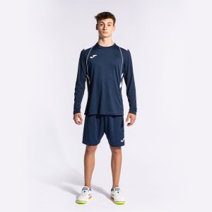JOMA CHAMPIONSHIP VII LONG SLEEVE T-SHIRT NAVY WHITE