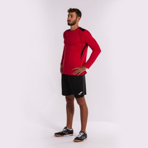JOMA CHAMPIONSHIP VII LONG SLEEVE T-SHIRT RED BLACK