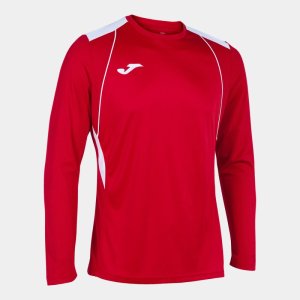 JOMA CHAMPIONSHIP VII LONG SLEEVE T-SHIRT RED WHITE