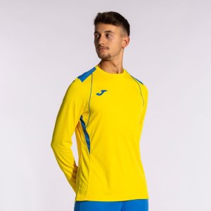JOMA CHAMPIONSHIP VII LONG SLEEVE T-SHIRT YELLOW-ROYAL BLUE