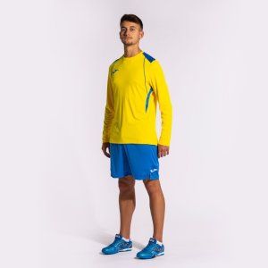 JOMA CHAMPIONSHIP VII LONG SLEEVE T-SHIRT YELLOW-ROYAL BLUE