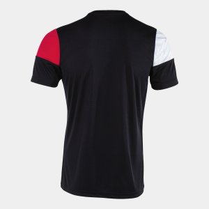 JOMA CREW V SHORT SLEEVE T-SHIRT BLACK RED WHITE