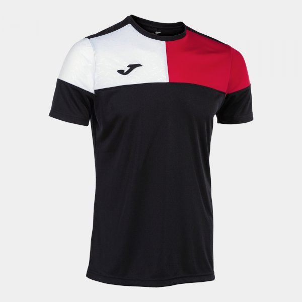 JOMA CREW V SHORT SLEEVE T-SHIRT BLACK RED WHITE