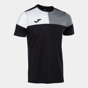 JOMA CREW V SHORT SLEEVE T-SHIRT BLACK GREY WHITE