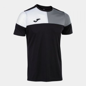 JOMA CREW V SHORT SLEEVE T-SHIRT BLACK GREY WHITE