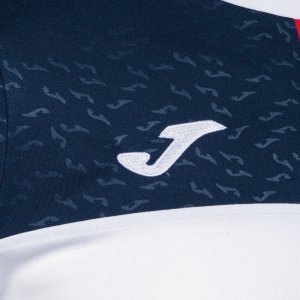 JOMA CREW V SHORT SLEEVE T-SHIRT WHITE RED NAVY