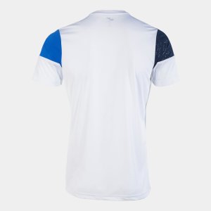 JOMA CREW V SHORT SLEEVE T-SHIRT WHITE ROYAL NAVY