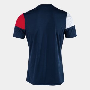 JOMA CREW V SHORT SLEEVE T-SHIRT NAVY RED WHITE