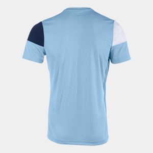 JOMA CREW V SHORT SLEEVE T-SHIRT SKY BLUE NAVY WHITE