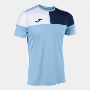 JOMA CREW V SHORT SLEEVE T-SHIRT SKY BLUE NAVY WHITE