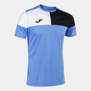 JOMA CREW V SHORT SLEEVE T-SHIRT BLUE BLACK WHITE