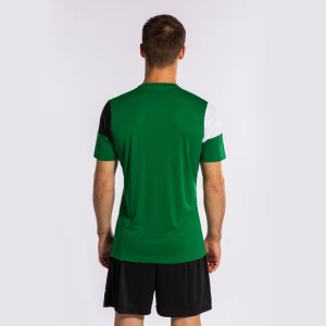 JOMA CREW V SHORT SLEEVE T-SHIRT GREEN BLACK WHITE