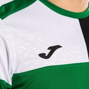 JOMA CREW V SHORT SLEEVE T-SHIRT GREEN BLACK WHITE