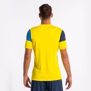 JOMA CREW V SHORT SLEEVE T-SHIRT YELLOW ROYAL NAVY