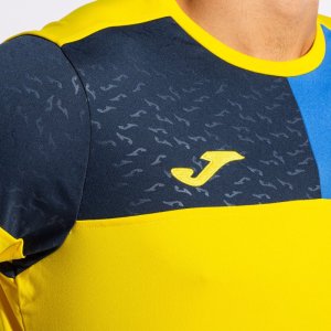 JOMA CREW V SHORT SLEEVE T-SHIRT YELLOW ROYAL NAVY