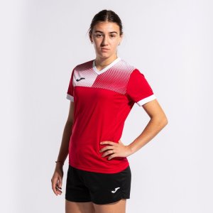 JOMA ECO SUPERNOVA SHORT SLEEVE T-SHIRT RED WHITE