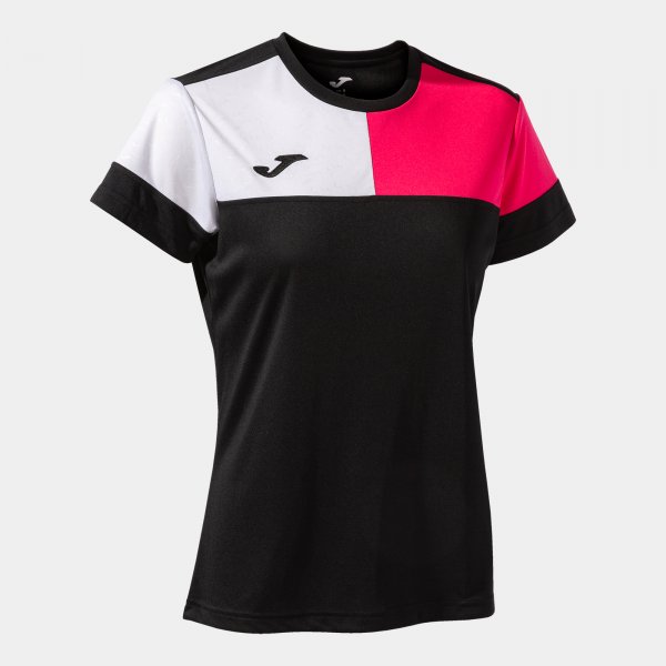 JOMA CREW V WOMEN'S SHORT SLEEVE T-SHIRT BLACK PINK WHITE