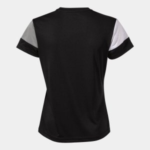 JOMA CREW V WOMEN'S SHORT SLEEVE T-SHIRT BLACK GREY WHITE