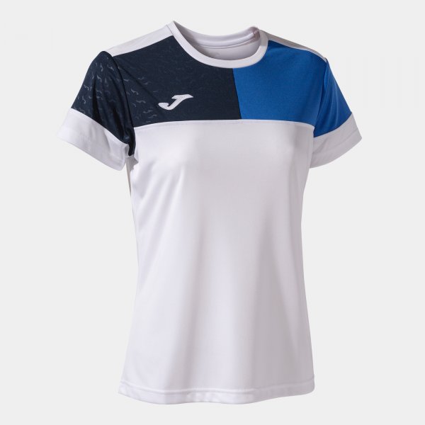 JOMA CREW V WOMEN'S SHORT SLEEVE T-SHIRT WHITE ROYAL NAVY