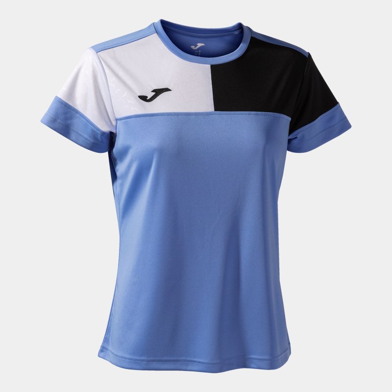 JOMA CREW V WOMEN'S SHORT SLEEVE T-SHIRT BLUE BLACK WHITE