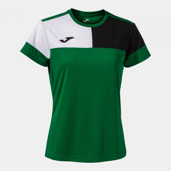 JOMA CREW V WOMEN'S SHORT SLEEVE T-SHIRT GREEN BLACK WHITE