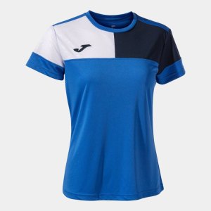JOMA CREW V WOMEN'S SHORT SLEEVE T-SHIRT ROYAL NAVY WHITE