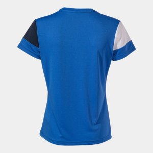 JOMA CREW V WOMEN'S SHORT SLEEVE T-SHIRT ROYAL NAVY WHITE