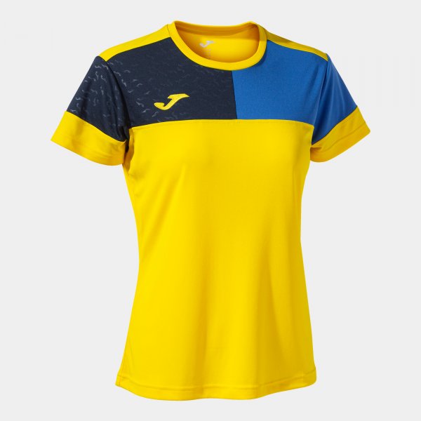 JOMA CREW V WOMEN'S SHORT SLEEVE T-SHIRT YELLOW ROYAL NAVY