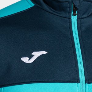JOMA WINNER FULL ZIP SWEATSHIRT FLUOR TURQUOISE-NAVY
