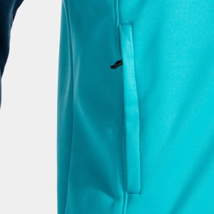 JOMA WINNER FULL ZIP SWEATSHIRT FLUOR TURQUOISE-NAVY