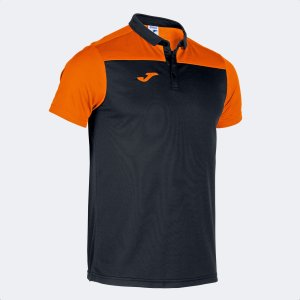JOMA HOBBY II SHORT SLEEVE POLO BLACK ORANGE