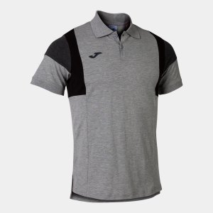 JOMA CONFORT III SHORT SLEEVE POLO MELANGE GREY