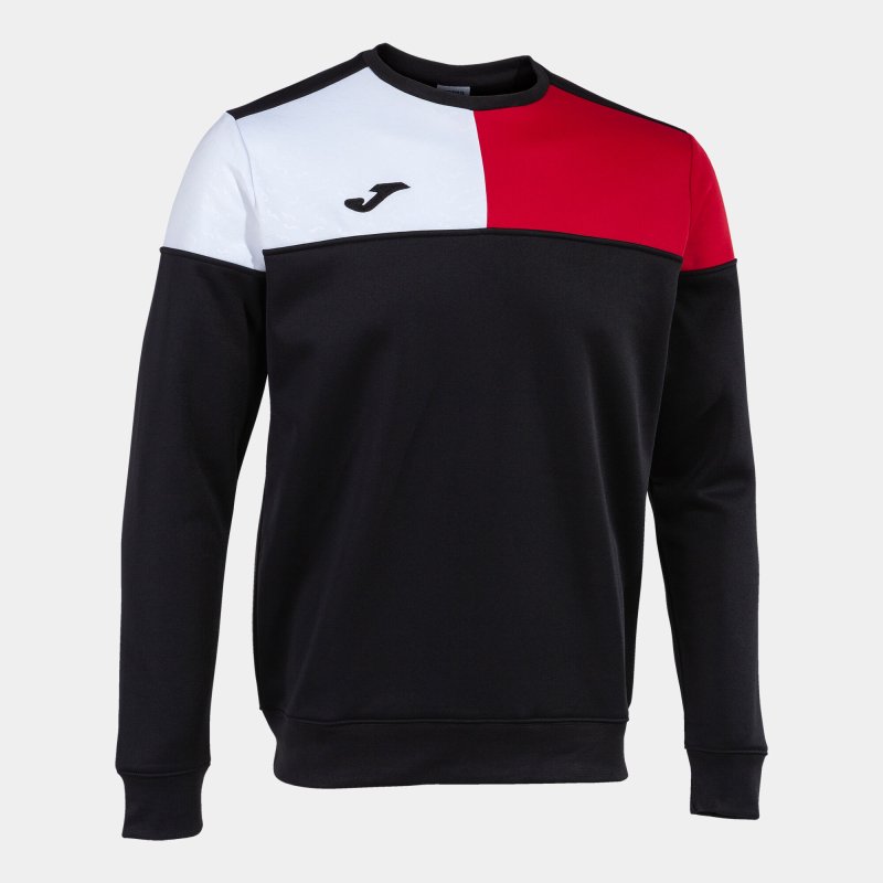 JOMA CREW V SWEATSHIRT BLACK RED WHITE
