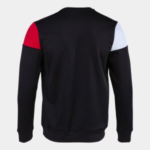 JOMA CREW V SWEATSHIRT BLACK RED WHITE