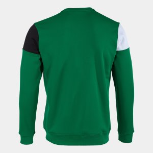JOMA CREW V SWEATSHIRT GREEN BLACK WHITE