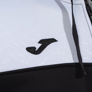 JOMA CREW V ZIP-UP HOODIE BLACK GREY WHITE