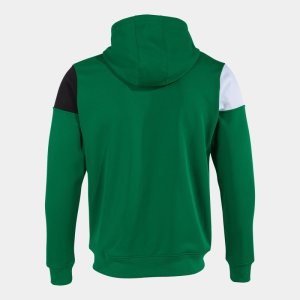 JOMA CREW V ZIP-UP HOODIE GREEN BLACK WHITE