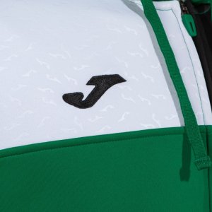 JOMA CREW V ZIP-UP HOODIE GREEN BLACK WHITE