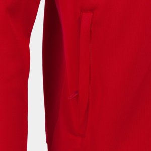 JOMA CREW V ZIP-UP HOODIE RED NAVY WHITE